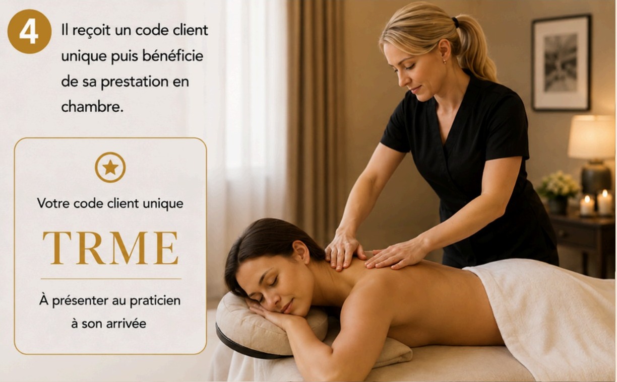 Praticienne réalisant un massage en chambre d'hôtel